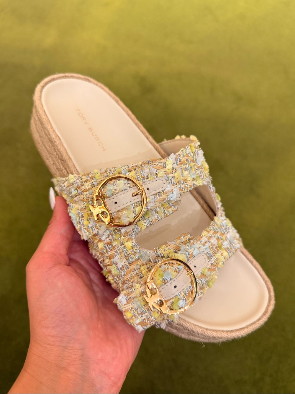 Tory Burch Selby Espadrille Slide Sandals Multi Color